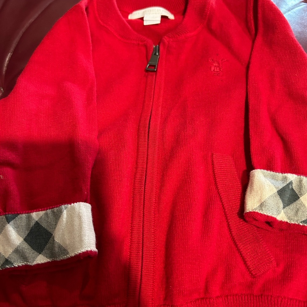 Burberry zip up sweater